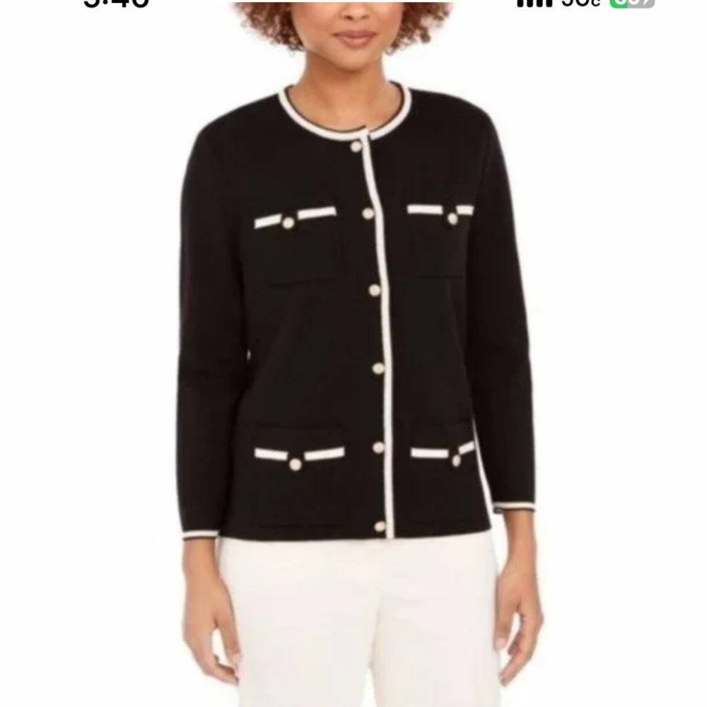 New Anne Klein 4 Pockets Jacket Blazer